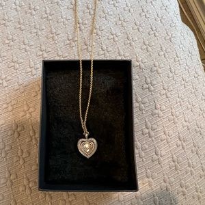 Heart necklace two tone